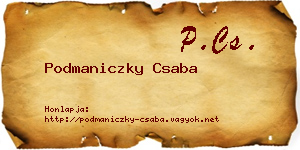 Podmaniczky Csaba névjegykártya