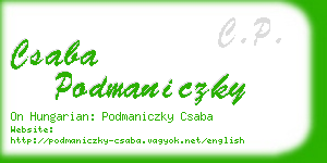 csaba podmaniczky business card